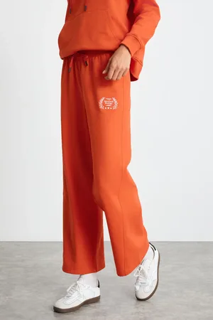 Grimelange Tomi̇ Jogginghose Mit Stickerei, 3 Fäden, Raster, Entspannte Passform, für Damen - L
