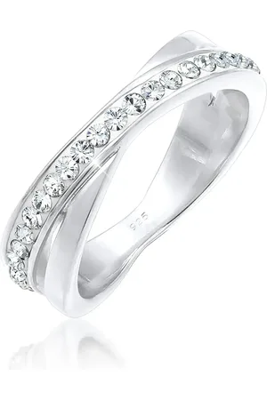 Elli Zart-kristallring Aus 925er Silber Mit Wickelring für Damen - 64