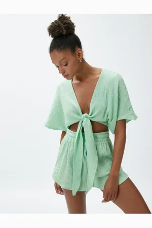 Koton Yoga-shorts Aus Musselin Mit Bindegürtel für Damen - L