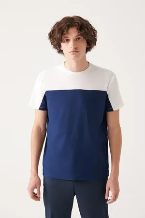 Avva Marineblaues T-shirt Aus 100 % Baumwolle Mit Rundhalsausschnitt A31y1400 für Herren - XS