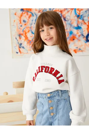 Koton Crop Oversize College Sweatshirt Stehkragen Mit Schleife für Damen - 11–12 Jahre