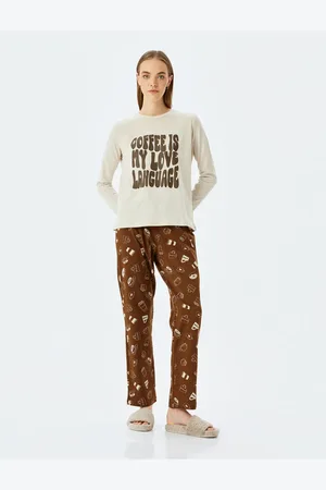 Koton Bedrucktes 2-teiliges Pyjama-set Aus Baumwolle für Damen - M