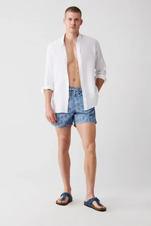 Avva Graue, Schnell Trocknende Badeshorts Mit Kleinem Oktopus-aufdruck In Standardgröße, Speziell Verpackt, Bequeme Passform für Herren - M