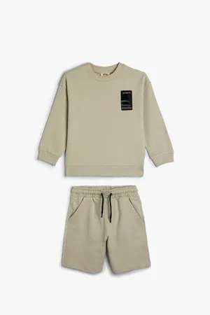 Koton 2-teiliges Set Aus Sweatshirt Und Shorts Aus Baumwolle – Aufdruck Detailliert für Herren - 4–5 Jahre
