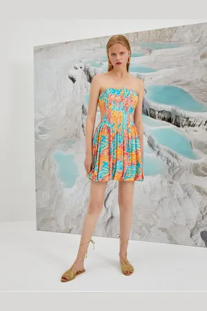 Koton Şahika Ercümen X – Trägerloses Ballon-minikleid für Damen - 40