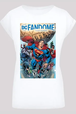 F4NT4STIC Dc Fandome Superman Hero Collage Mit T-shirt Mit Verlängerter Schulter für Damen - Standard