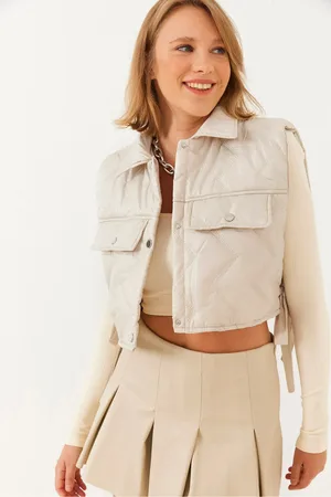Bianco Lucci Gesteppte Crop-weste für Damen - S