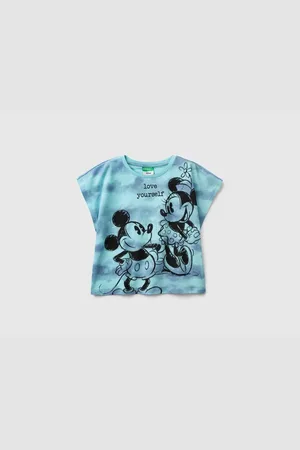 Benetton Indigo Mix Batik-t-shirt Mit Disney-figuren-aufdruck Für Mädchen Indigo Mix für Damen - 7–8 Jahre