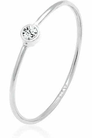 Elli Einzelstanzer-kristallring Aus 925er Silber für Damen - 46