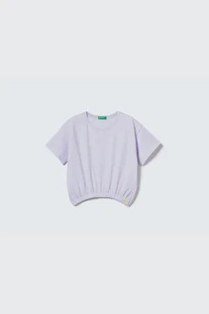 Benetton Lilafarbenes T-shirt Mit Logo-label Für Mädchen für Damen - 7–8 Jahre