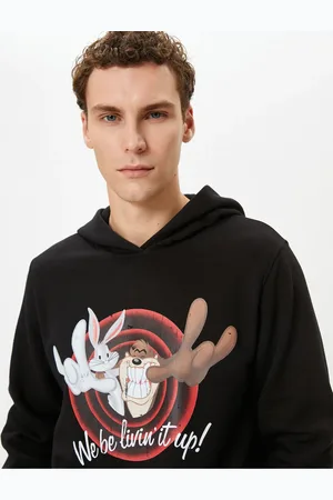 Koton Looney Tunes Kapuzenpullover Mit Lizenzdruck für Herren - XL
