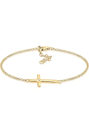 Elli Elegantes Armband Aus 925er Silber Mit Kreuzanhänger Aus Kristall für Damen - 18 cm