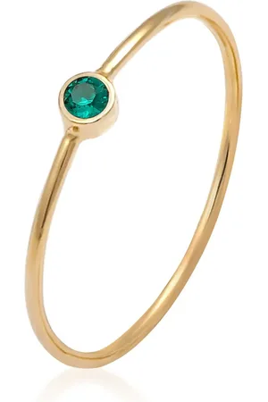 Elli Grüner Ring Stapelbar Mit 925er Silberkristall für Damen - 46