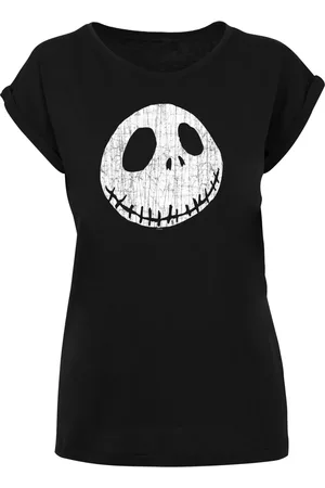 F4NT4STIC Disney The Nightmare Before Christmas T-shirt „jack Cracked Face“ Mit Verlängerter Schulterpartie für Damen - M