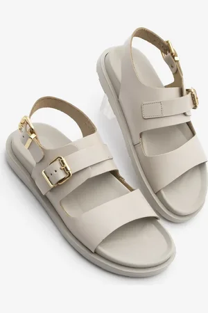 Marjin Lässige Sandalen – Beleuchtetes Sırif-leder Mit Doppeltem Riemen Und Knöchelriemenschnalle für Damen - 38