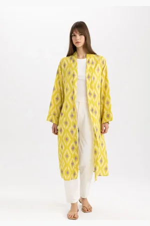 DeFacto Bequemer, Bedruckter Kimono Mit Cut-out-kragen Tycsqmm2dn170871167914694 für Damen - M