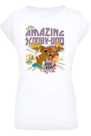F4NT4STIC Scooby Doo The Amazing Scooby -blk Mit T-shirt Mit Verlängerter Schulter für Damen - 5XL