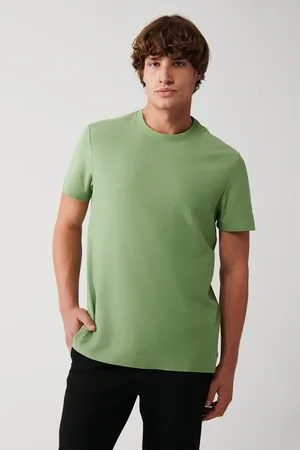 Avva Wassergrünes T-shirt Aus 100 % Baumwolle Mit Rundhalsausschnitt A31y1057 für Herren - S