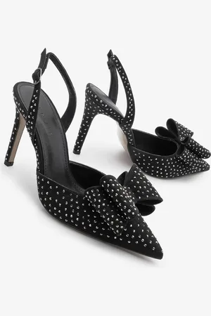 Marjin Maver Stiletto-schuhe Aus Schwarzem Wildleder Mit Schleifendetail Und Offenem Rücken In Steinen für Damen - 38
