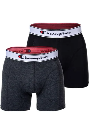 Champion Boxershorts, 2er Pack Baumwolle, Logobund, Einfarbig für Herren - S