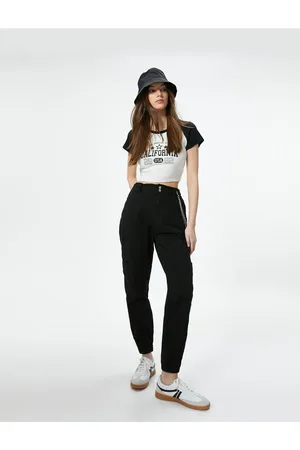 Koton Cargo-jogginghose Mit Kettendetail Und Hoher Taille Aus Baumwolle für Damen - 34