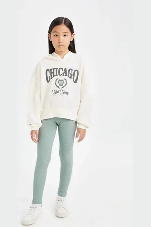 DeFacto 2-teiliges Set Für Mädchen Mit Kapuze, Bedrucktem Sweatshirt, Elastischem Bund, Geripptem Camisole-leggings D0730a824au für Damen - 11–12 Jahre