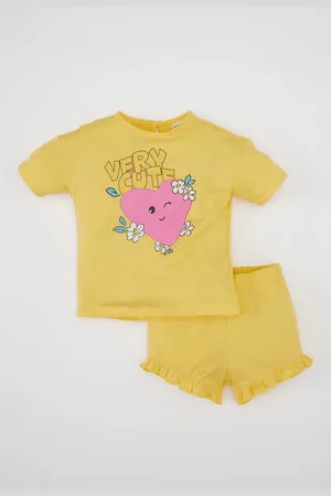 DeFacto Bedrucktes Kurzarm-t-shirt Für Babys Und Mädchen, 2-teiliges Set C0036a524sm für Damen - 12–18 Monate