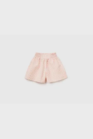 Benetton Mädchen Shorts Aus Leinenmischung Mit Muster In Korallenrot für Damen - 11–12 Jahre