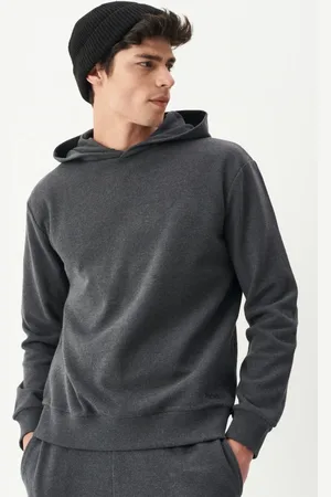 Lee Anthrazitfarbenes, Geripptes Sweatshirt Mit Kapuze Und Regularfit für Herren - M