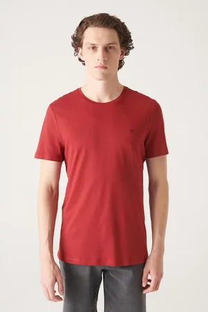Avva Claret Red Ultrasoft Basic-t-shirt Aus Baumwolle Mit Rundhalsausschnitt E 001171 für Herren - S