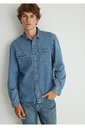 Mavi Ted Indigoblaues Jeanshemd – Schmale Passform -87933 für Herren - L