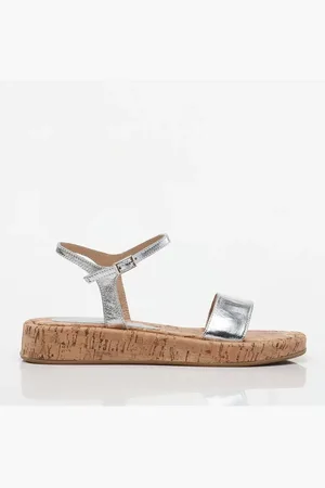 Hotic Flache Sandalen Aus Echtem Laméleder für Damen - 36
