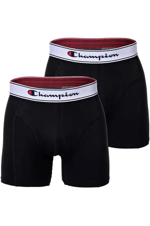Champion Boxershorts, 2er Pack Baumwolle, Logobund, Einfarbig für Herren - S