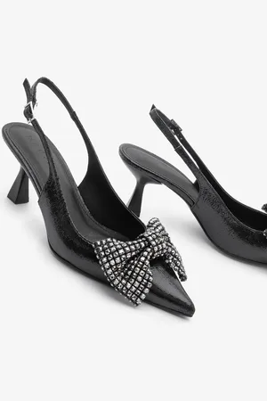 Marjin Black Stone Stiletto – Schuhe Mit Spitzer Zehenpartie Und Schleifendetail für Damen - 37