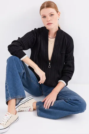 Bigdart 15863 Strickjacke Mit Reißverschluss für Damen - L/XL
