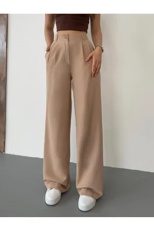 BİKELİFE Hose Aus Palazzo-stoff Mit Hoher Taille Und Weitem Bein für Damen - 44