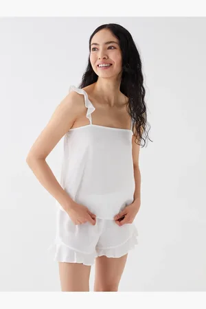 LC Waikiki Pyjama-set Aus Popeline Mit Eckigem Kragen Und Geraden Trägern für Damen - 2XL