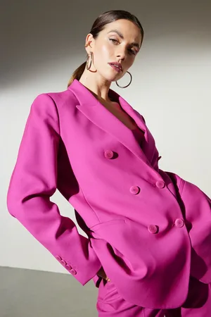 Brooks Brothers Fuchsiafarbene, Locker Sitzende Jacke Mit Spitzem Kragen für Damen - 38