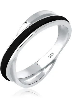 Elli Ring Aus 925er Sterlingsilber – Wickelring Emaille für Damen - 52