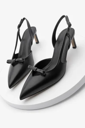 Marjin Schwarze Stiletto-schuhe Mit Spitzer Zehenpartie Und Schleifendetail - 37