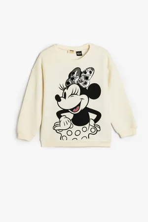Koton Von Minnie Mouse Lizenziertes Langarm-sweatshirt Mit Pailletten Und Rundhalsausschnitt für Damen - 5–6 Jahre