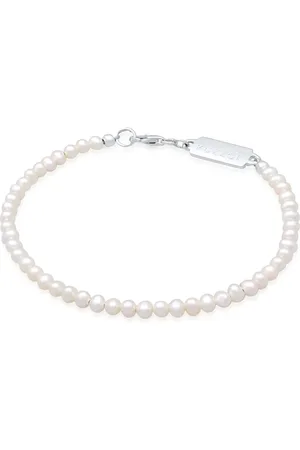 Kuzzoi 925 Silbernes Süßwasserperlen-armband – Klassisches Schlicht-design für Herren - 19 cm