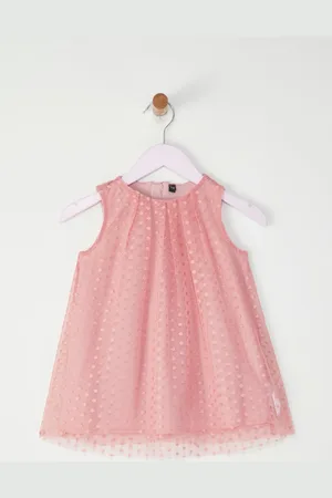 Trendyol Powder Baby Girl Strukturiertes Festliches, Plissiertes, Gefüttertes Strickkleid für Damen - 6–9 Monate