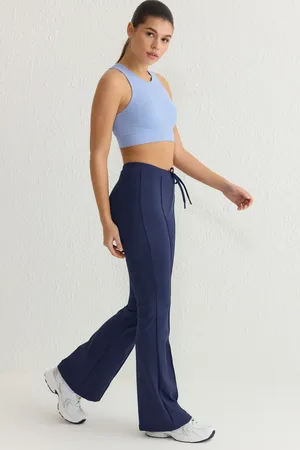 Trendyol Sport-jogginghose Aus Marineblauem Scuba-stoff – Bindedetail für Damen - L