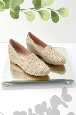 Disney Beigefarbene Schuhe Aus Echtem Leder Mit Keilabsatz K 01531199503 für Damen - 36