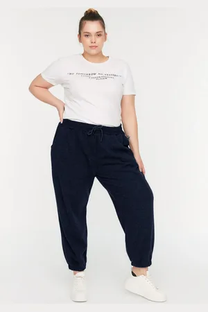 Trendyol Marineblaue, Dünne, Gestrickte Jogginghose für Damen - XL