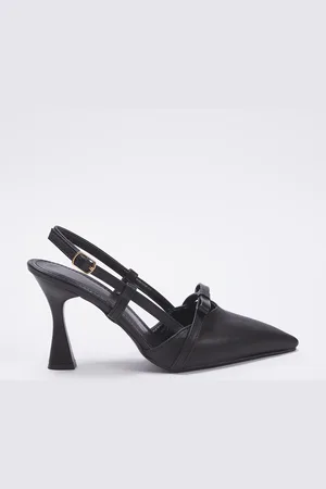 Trendyol Schwarze Schleife Mit Detailliertem, Spitzem Zehenbereich, Klassische Schuhe Mit Absatz für Damen - 40