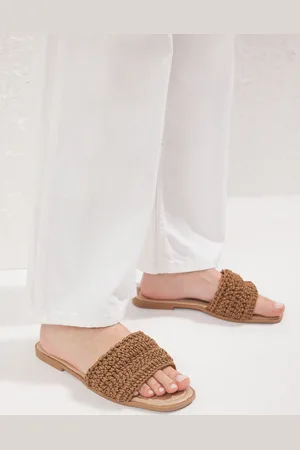 Trendyol Slipper Braunes Strickdetail, für Damen - 36