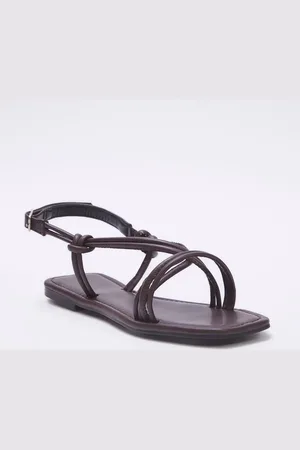 Trendyol Dunkelbraune Sandalen Mit Knöchelriemen Und Dünnem Riemen für Damen - 41
