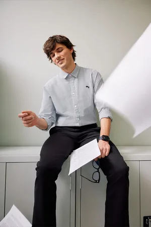 Wrangler Blaues Hemd Aus 100 % Baumwolle Mit Normaler Passform für Herren - 3XL